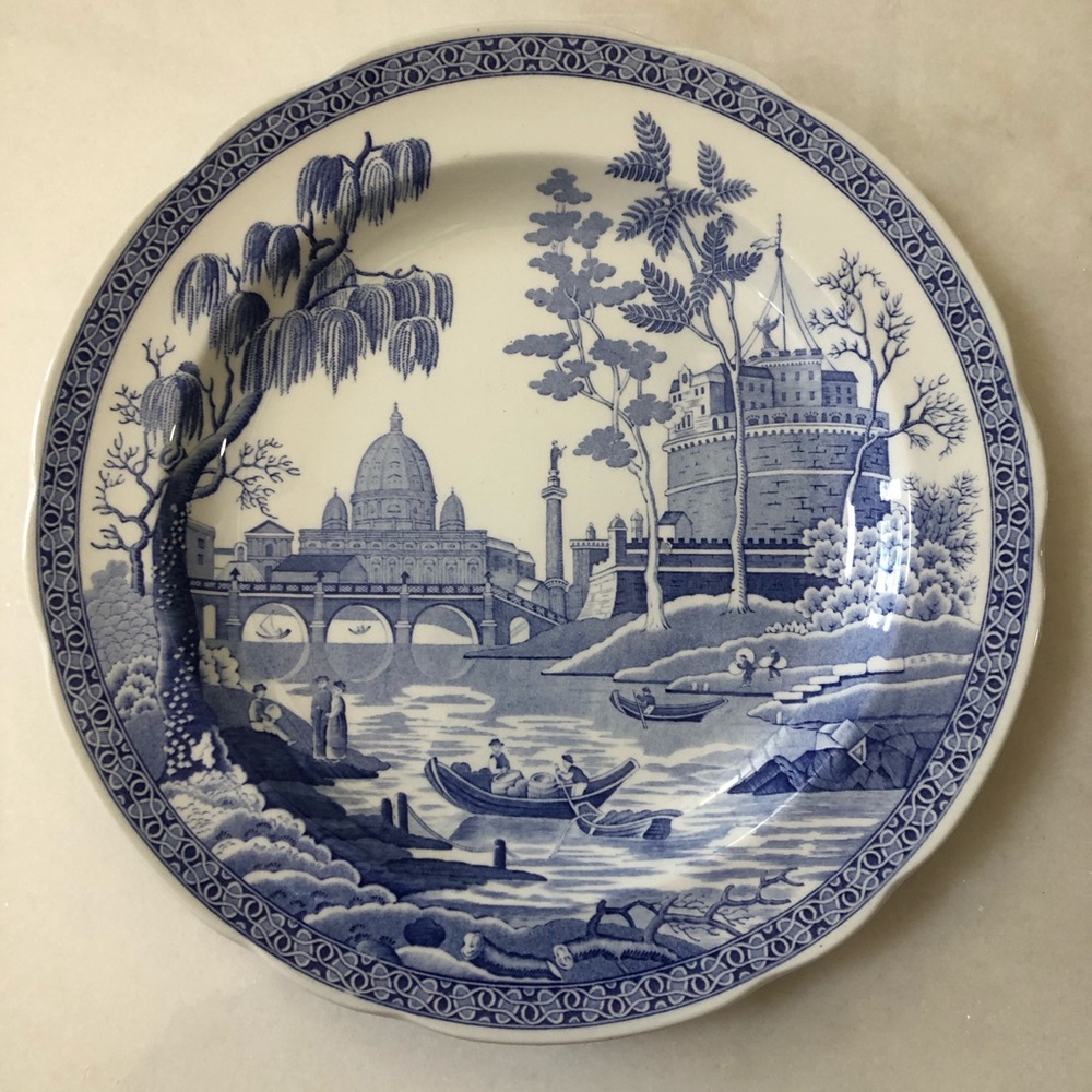 Spode Rome Blue Room Reproduction Blue and White Collectible Plate